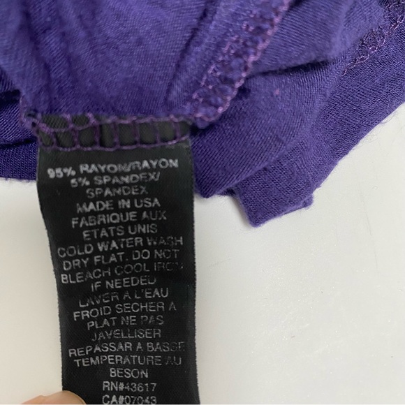 Purple Side Knot Cap Sleeve Tee - Picture 5 of 6